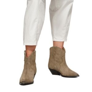Isabel Marant Dewina Suede Cowboy Booties Size 37 New Never Worn (No Packaging)